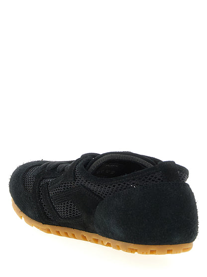 Athletic Sneakers by Balmain for women in suede calfskin leather black & print features an effortless chic silhouette, showcasing the signature athletic style of the Icons Racer Women's Athletic Suede Calfskin Leather Sneakers collection with a truly effortless chic finish.