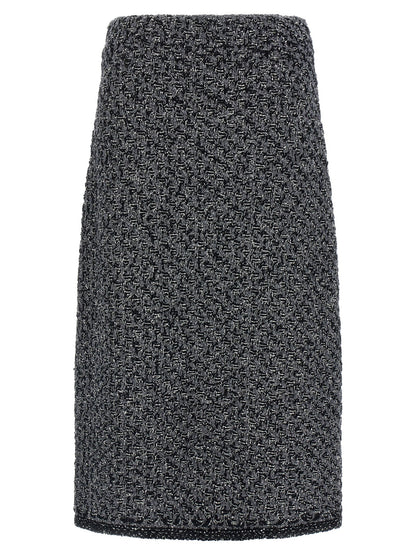 Fabiana Filippi Blue Cotton Midi Skirt