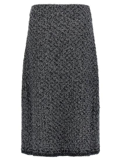 Fabiana Filippi Blue Cotton Midi Skirt