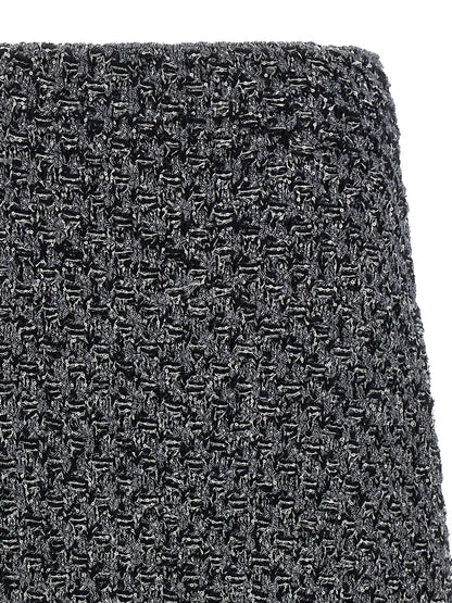 Fabiana Filippi Blue Cotton Midi Skirt