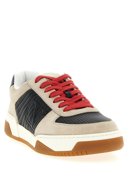Sneakers by Valentino Garavani for men in calfskin leather multicolor & signature presents a sumptuous silhouette, artfully capturing the essence of the V Logo Men's Fashion Calfskin Leather Sneakers with its sumptuous fashion style design.