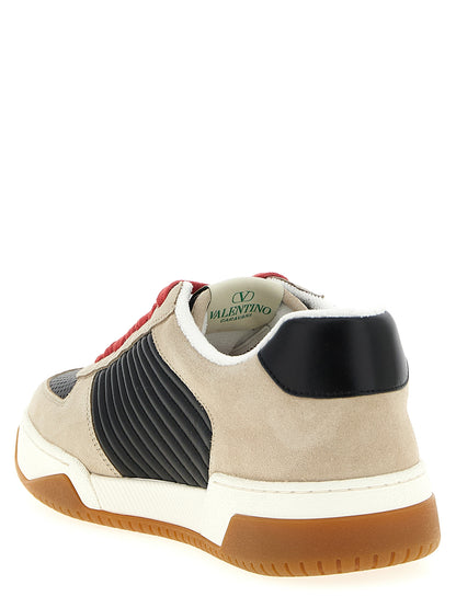 Sneakers by Valentino Garavani for men in calfskin leather multicolor & signature presents a on trend silhouette from the V Logo Men's Fashion Calfskin Leather Sneakers collection, showcasing a on trend fashion style for an elevated aesthetic.