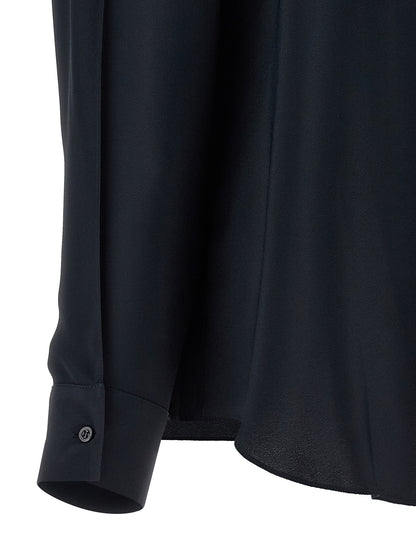 Blouse by Fabiana Filippi for women in acetate silk & crepe blue features an polished silhouette, showcasing a sophisticated and detail for a truly polished finish.