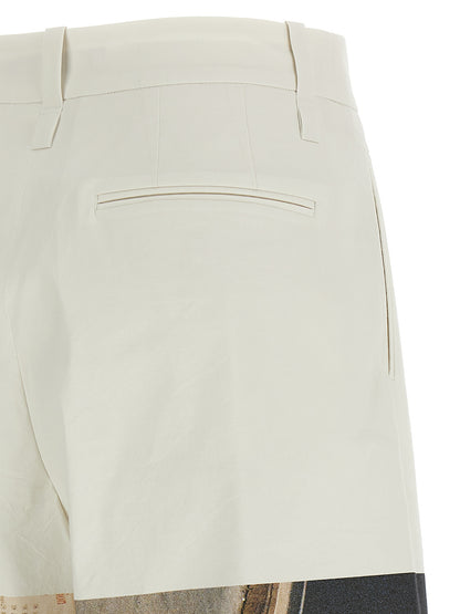 Casual Pants by Issey Miyake for women in polyamide polyurethane & cotton white & print presents a tailored silhouette, showcasing a tailored wide and long cut with a refined for a truly tailored aesthetic.