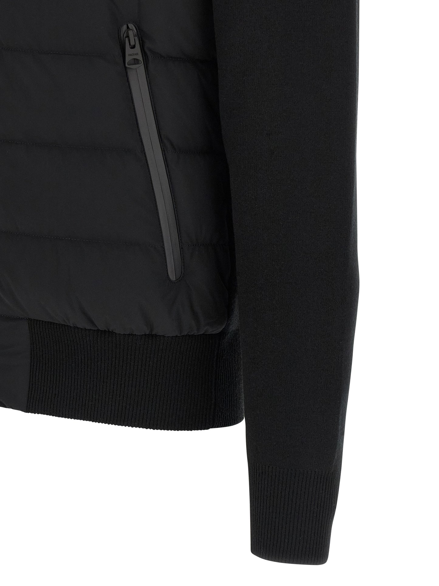 Cardigan by Mackage for men in nylon & wool blue features a dramatic silhouette, showcasing a sophisticated and dramatic detail for a timeless, premium look.