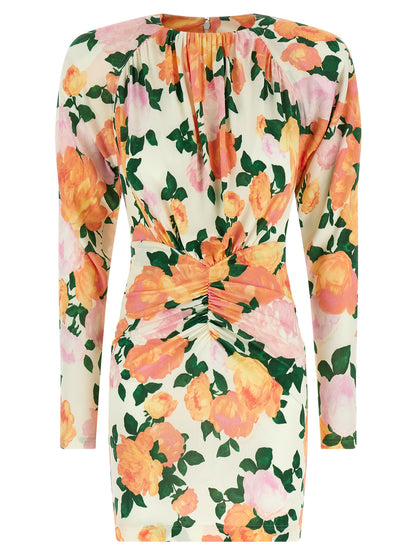 Dress by Stella McCartney for women in viscose multicolor, pink, floral & print showcases a striking silhouette, elegantly detailed with a , refined , and a striking short mini for a striking finish.