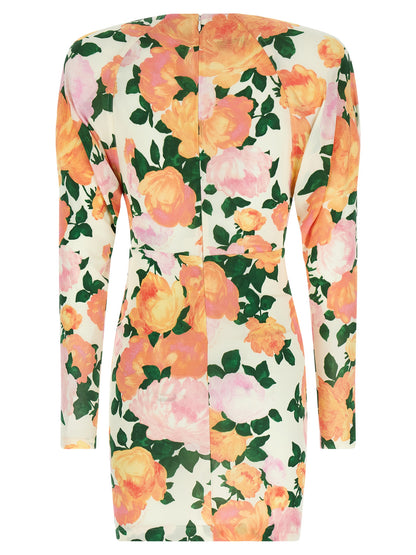 Dress by Stella McCartney for women in viscose multicolor, pink, floral & print features an eye catching silhouette with a sophisticated , elegant , and a refined short mini for a eye catching aesthetic.