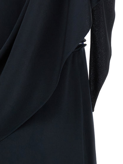 Dress by Fabiana Filippi for women in silk viscose & acetate blue & transparent features an magnificent silhouette, artfully detailed with a magnificent and that flows into an magnificent midi.