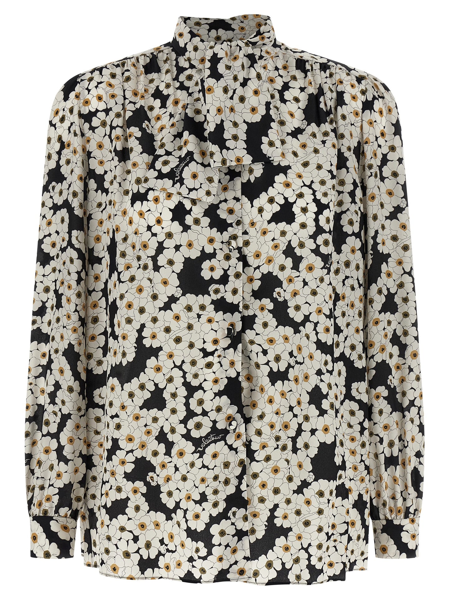 Blouse by Valentino Garavani for women in silk crepe bicolour, black, white & patterned features an polished silhouette, showcasing a sophisticated and detail for a truly polished finish.