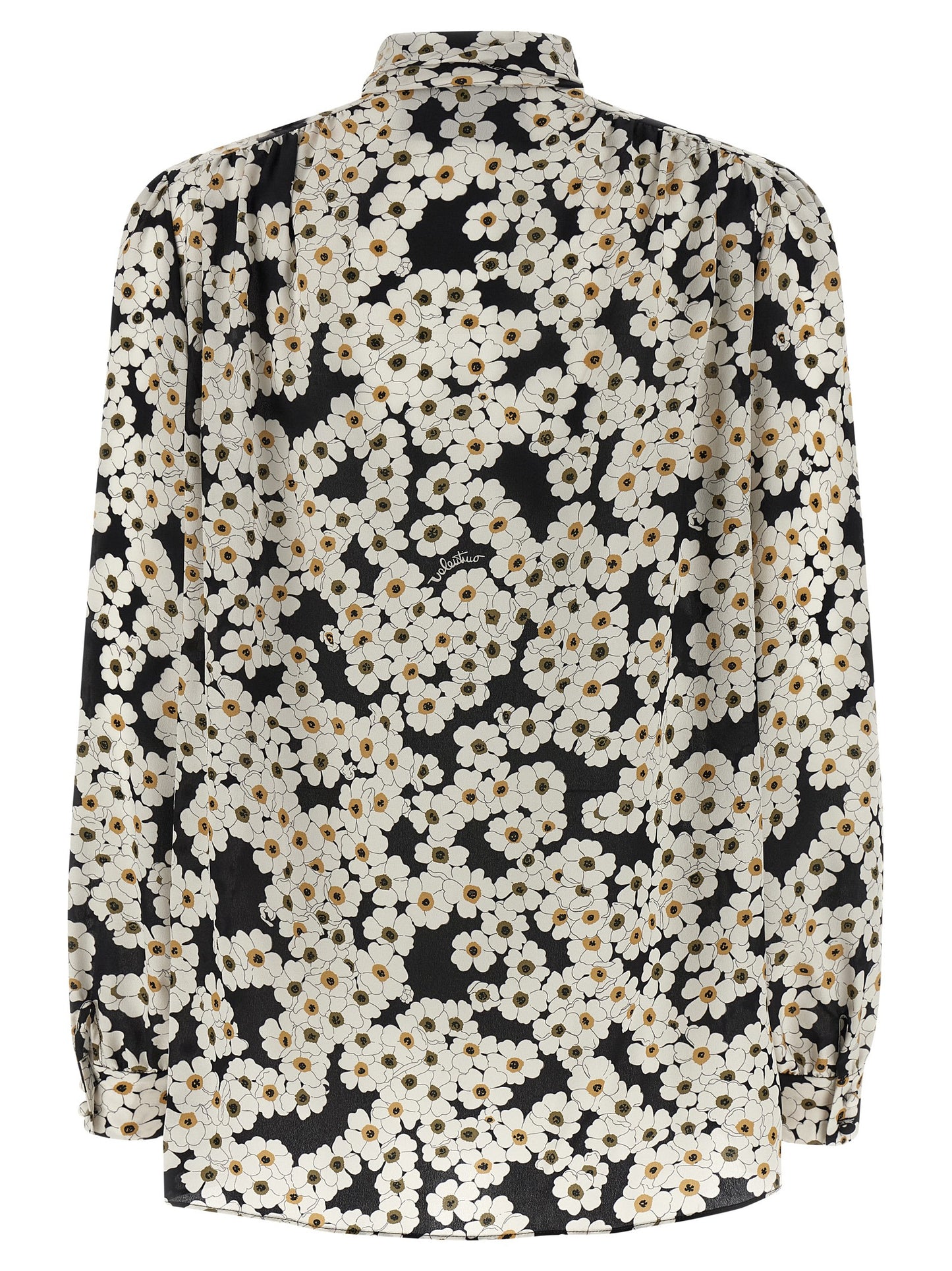 Blouse by Valentino Garavani for women in silk crepe bicolour, black, white & patterned features an polished silhouette, showcasing a sophisticated and detail for a truly polished finish.