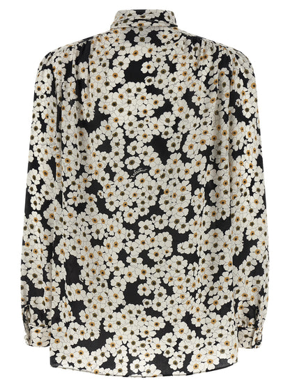 Blouse by Valentino Garavani for women in silk crepe bicolour, black, white & patterned features an polished silhouette, showcasing a sophisticated and detail for a truly polished finish.