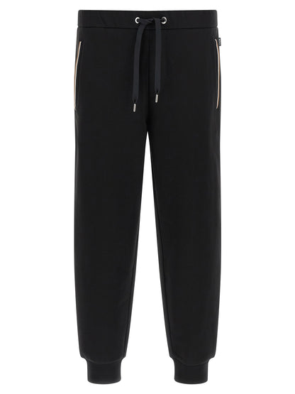 Joggers by Hugo Boss for men in cotton black & striped features a polished silhouette with a polished , reaching a polished long and finished with a polished .