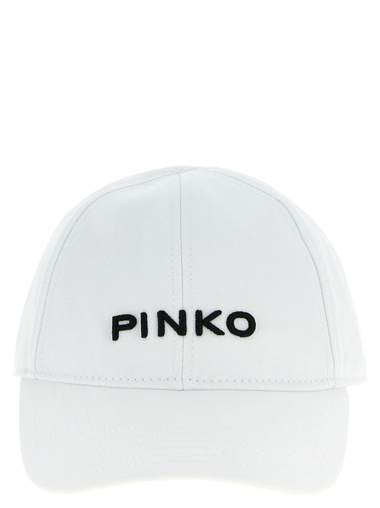 Baseball Cap by PINKO for women in cotton white features an artisanal silhouette, showcasing the artisanal Cotton Baseball Cap design with a refined, artisanal finish.