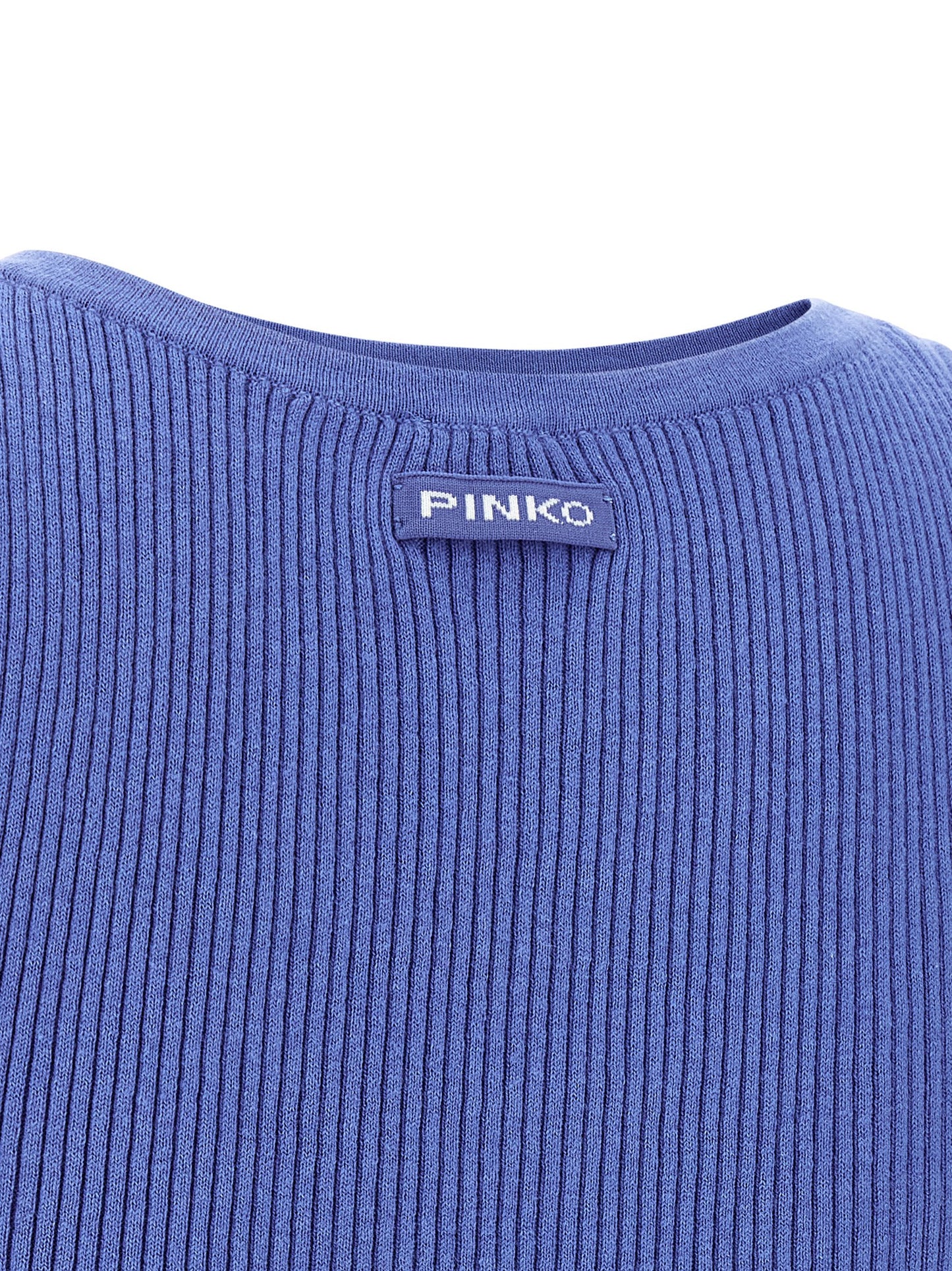 Tank Top by PINKO for women in cashmere cotton blend blue showcases a perennial silhouette, artfully detailed with a design and a perennial .