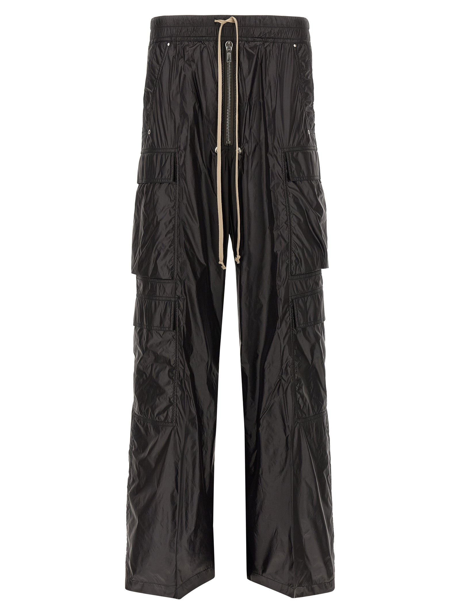 Cargo Pants by Rick Owens for men in nylon black features an smart casual straight & wide and long, expertly tailored with a and smart casual utilitarian details for a sophisticated look.