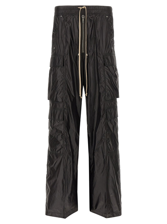 Cargo Pants by Rick Owens for men in nylon black features an smart casual straight & wide and long, expertly tailored with a and smart casual utilitarian details for a sophisticated look.