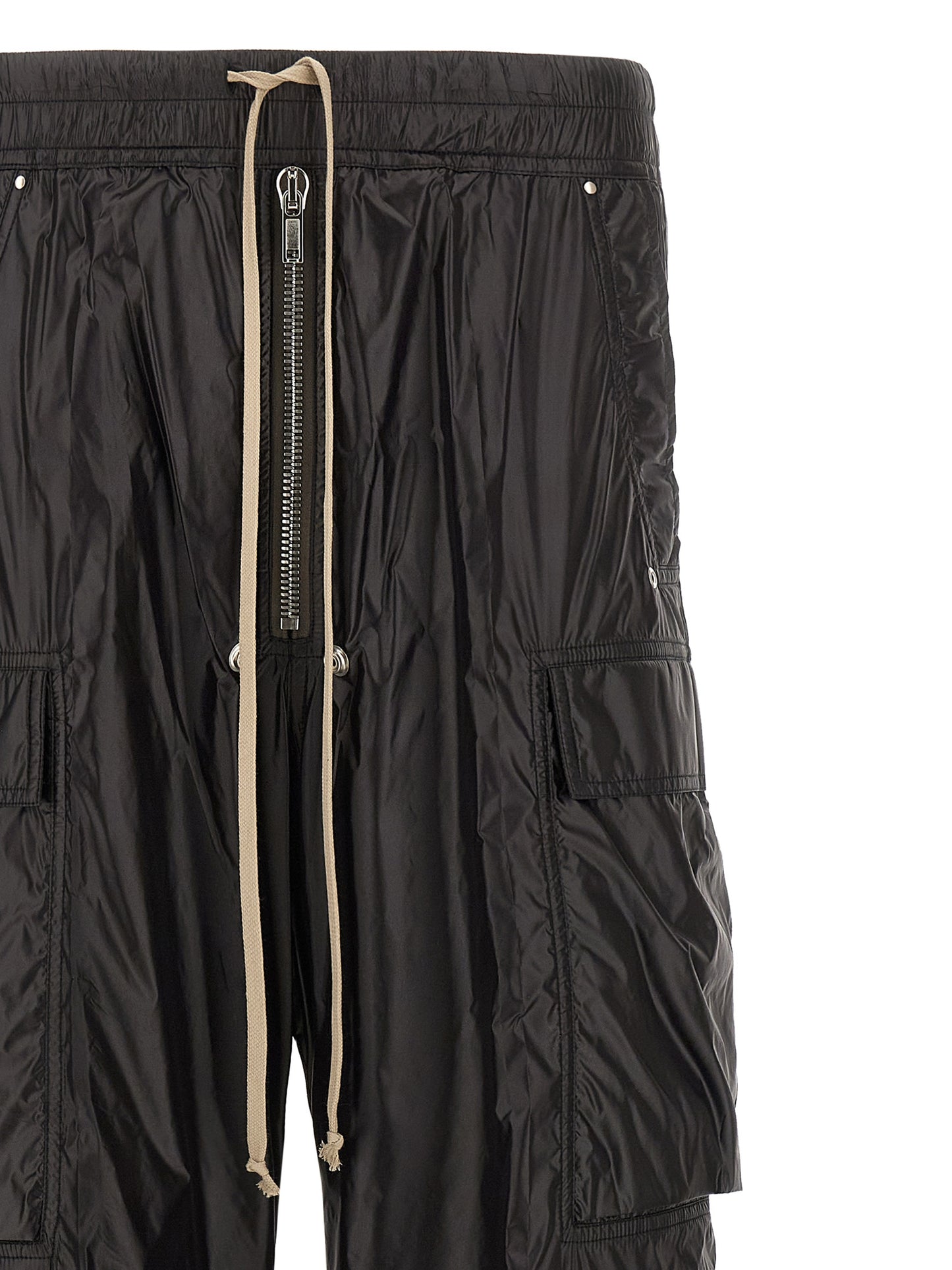 Cargo Pants by Rick Owens for men in nylon black features an urban chic straight & wide with a and long, creating a urban chic aesthetic for "Moon Behind the Hill".