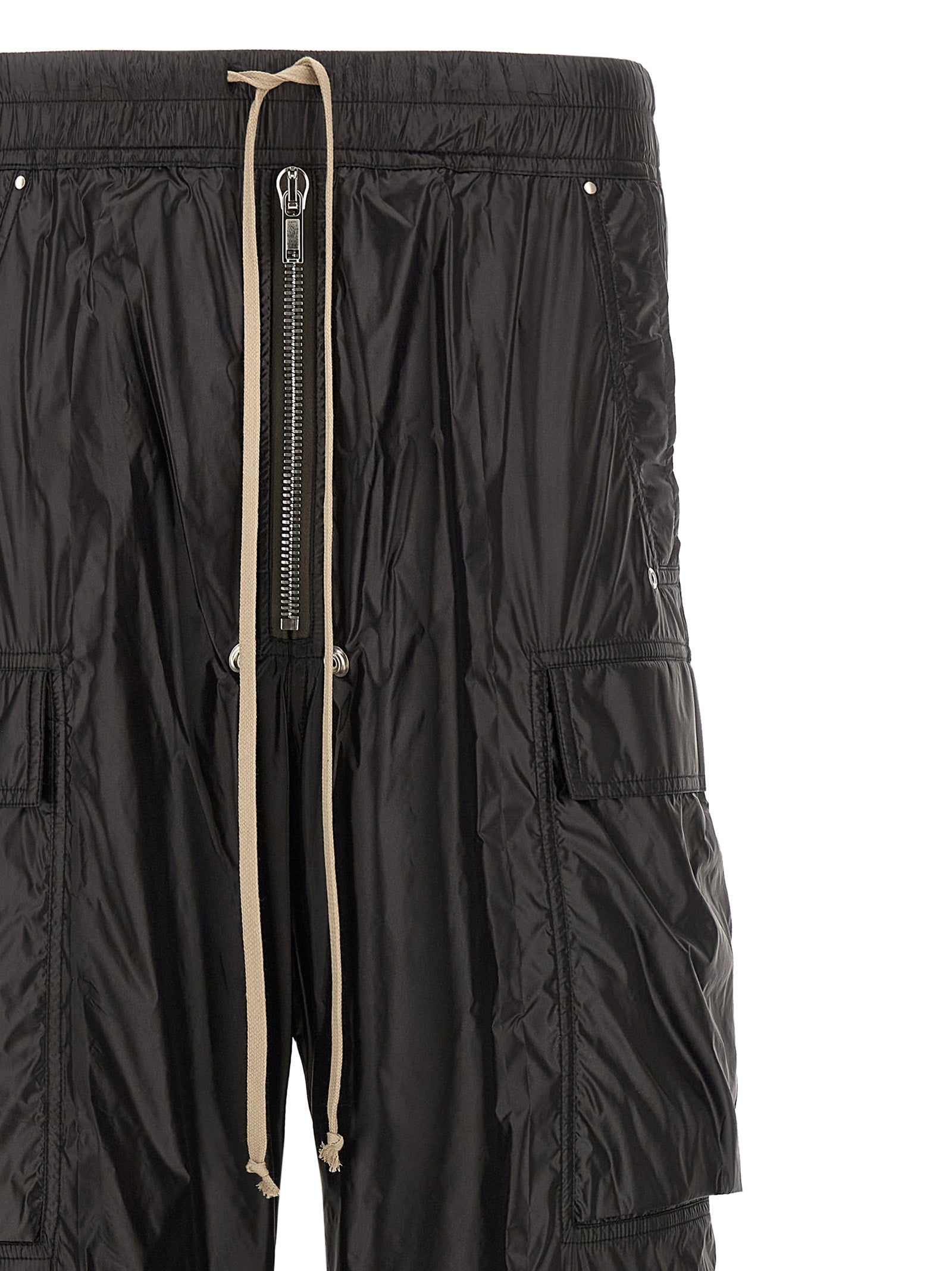 Cargo Pants by Rick Owens for men in nylon black features an urban chic straight & wide with a and long, creating a urban chic aesthetic for "Moon Behind the Hill".