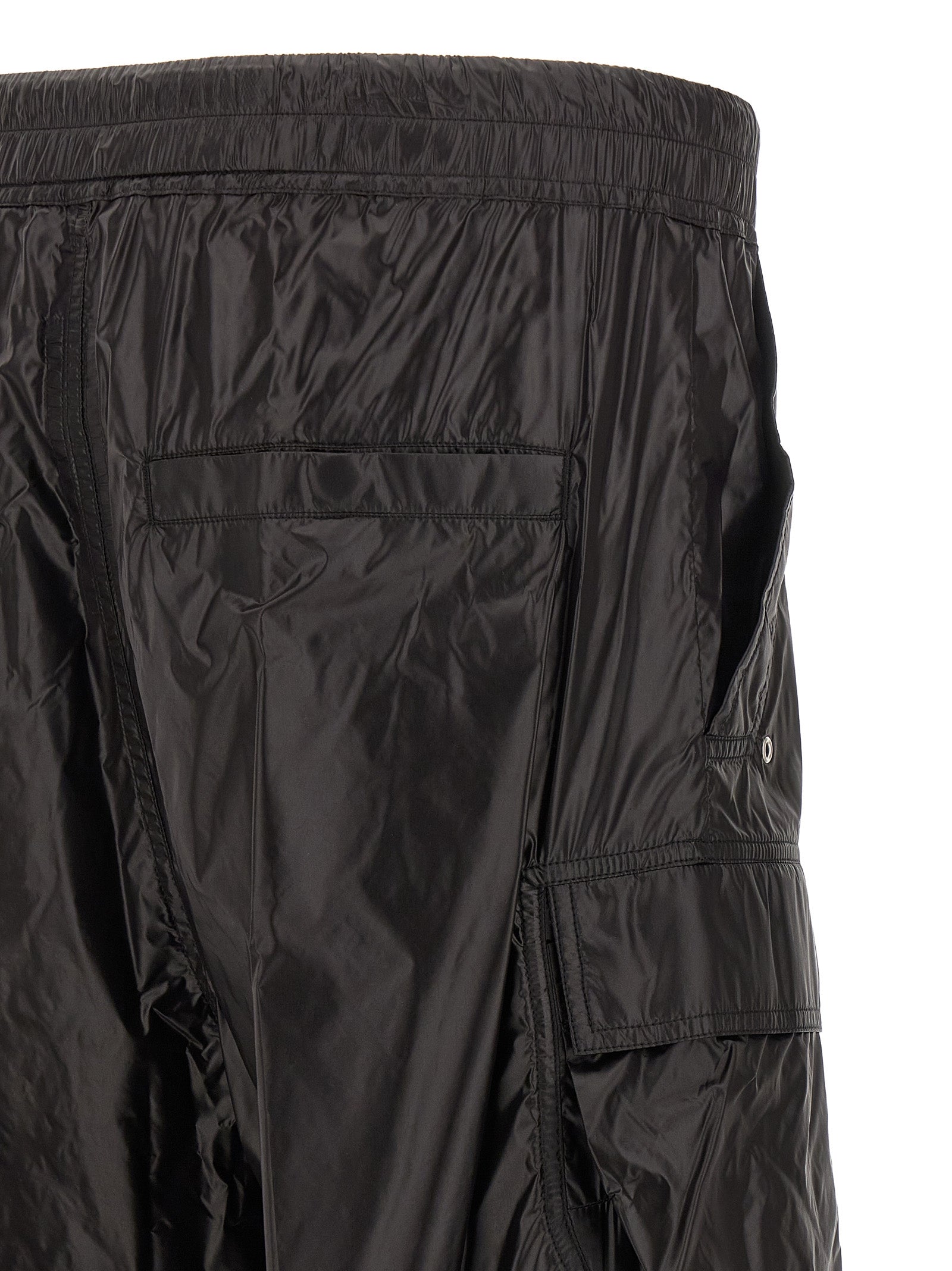 Cargo Pants by Rick Owens for men in nylon black features an stylish straight & wide with a long and , expertly finished with stylish utility detailing.