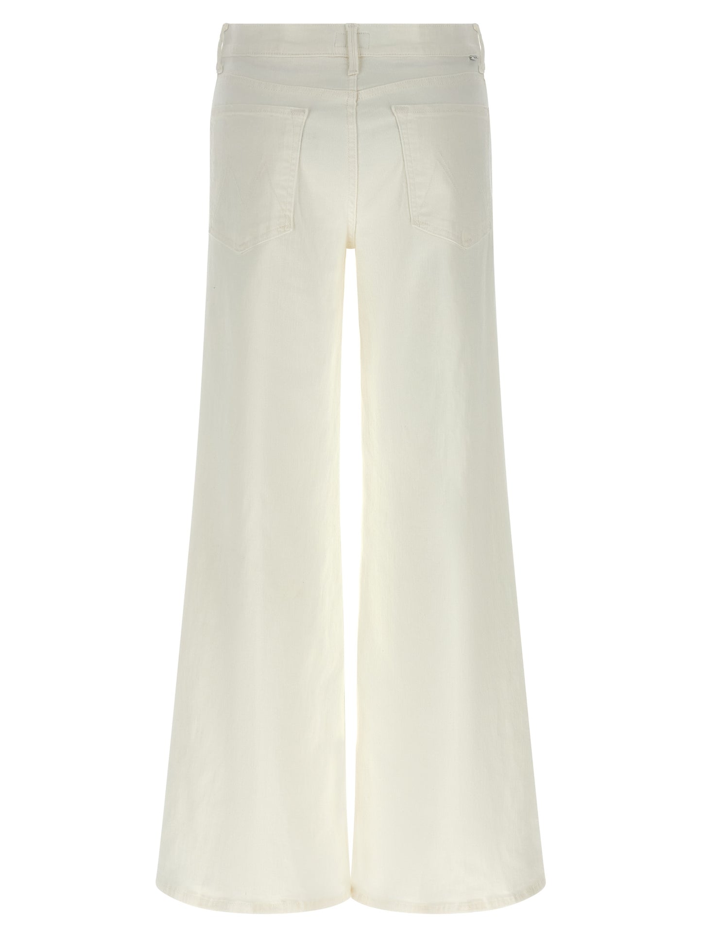 Jeans by Mother Denim for women in stretch denim cotton polyester white features an refined tailoring silhouette, showcasing a premium flared & wide with a and long cut for a refined tailoring look.