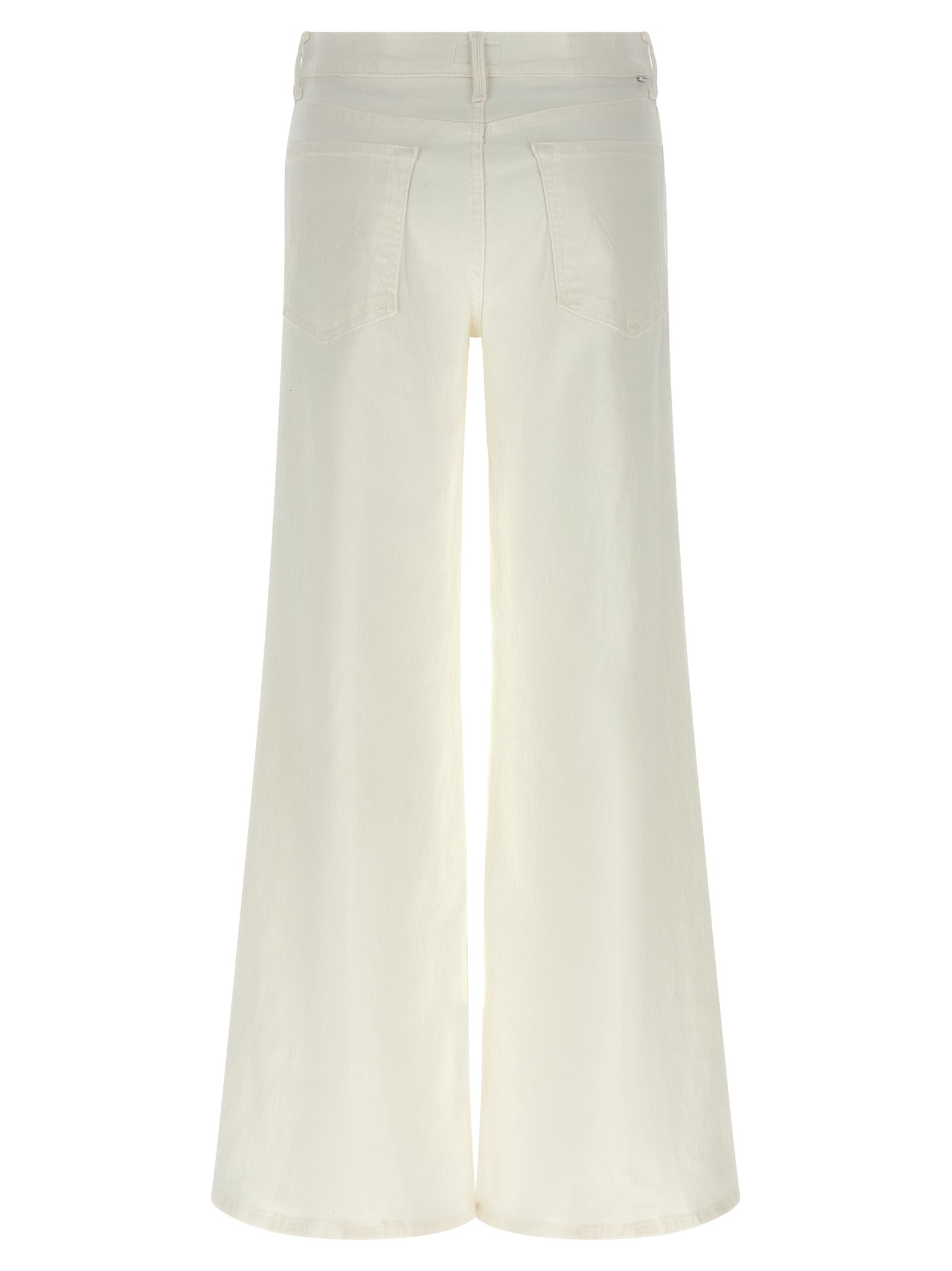 Jeans by Mother Denim for women in stretch denim cotton polyester white features an refined tailoring silhouette, showcasing a premium flared & wide with a and long cut for a refined tailoring look.
