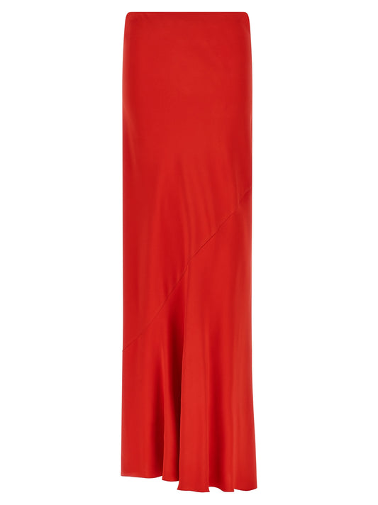 Skirt by Ermanno Scervino for women in viscose crepe multicolor & red showcases a dramatic silhouette, artfully capturing the essence of the Women's Viscose Crepe Maxi Mini Skirt in a dramatic maxi mini cut for a refined look.