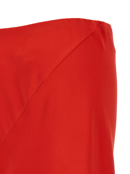 Skirt by Ermanno Scervino for women in viscose crepe multicolor & red features an tailored silhouette, artfully capturing the essence of Women's Viscose Crepe Maxi Mini Skirt in a sophisticated maxi mini.