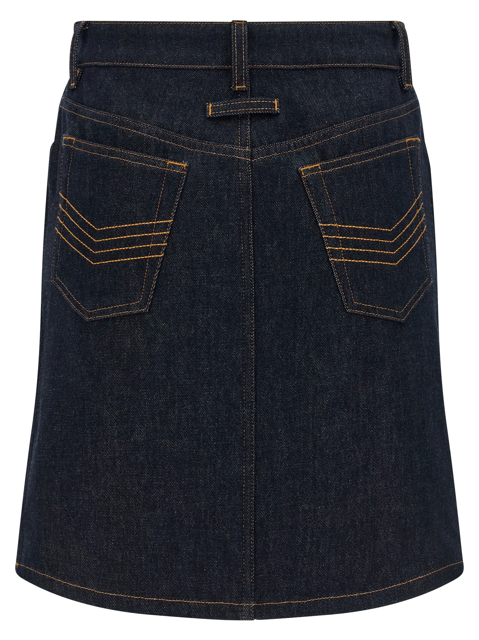 Skirt by Jean Paul Gaultier for women in denim cotton blue features a sublime silhouette, showcasing the sublime design of the Women's Denim High Rise Cotton Mini Long Skirt in a sophisticated mini long.
