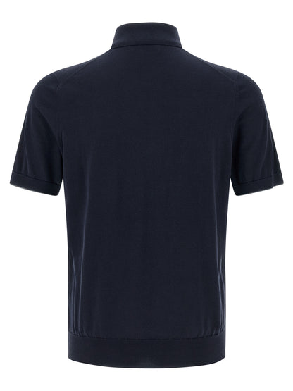This Polo Shirt by Brunello Cucinelli for men in cotton blue presents a flawless silhouette, showcasing flawless detailing and a refined for a truly flawless aesthetic.