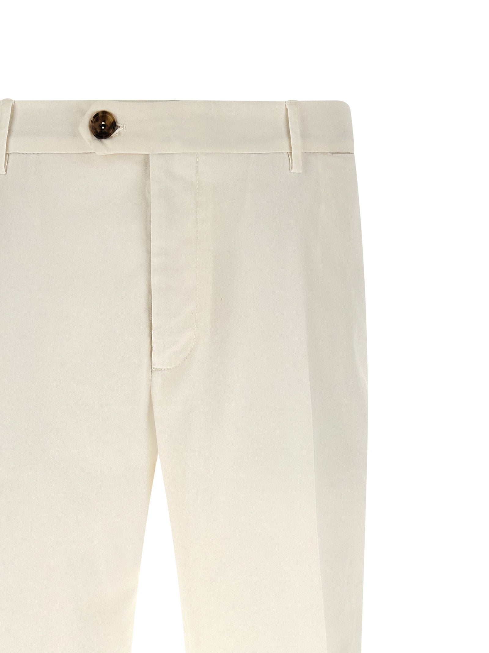 Trousers by Brunello Cucinelli for men in plush cotton white features a tailored silhouette with a tailored , defined by its long and a sophisticated .
