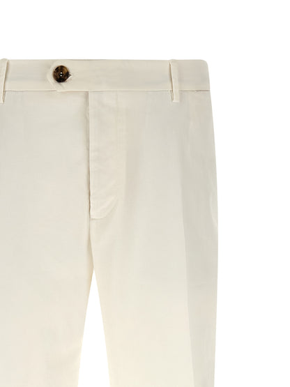 Trousers by Brunello Cucinelli for men in plush cotton white features a tailored silhouette with a tailored , defined by its long and a sophisticated .
