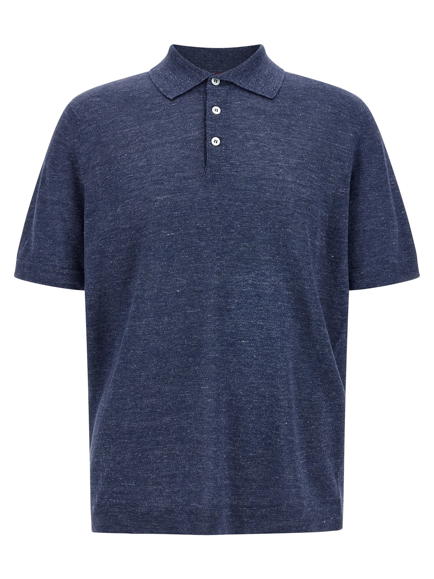 This Polo Shirt by Brunello Cucinelli for men in linen & cotton blue presents a flawless silhouette, showcasing flawless short-sleeve detailing and a refined for a truly flawless aesthetic.
