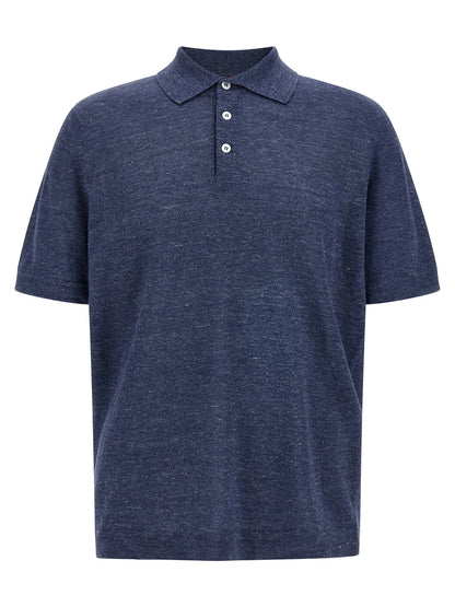 This Polo Shirt by Brunello Cucinelli for men in linen & cotton blue presents a flawless silhouette, showcasing flawless short-sleeve detailing and a refined for a truly flawless aesthetic.