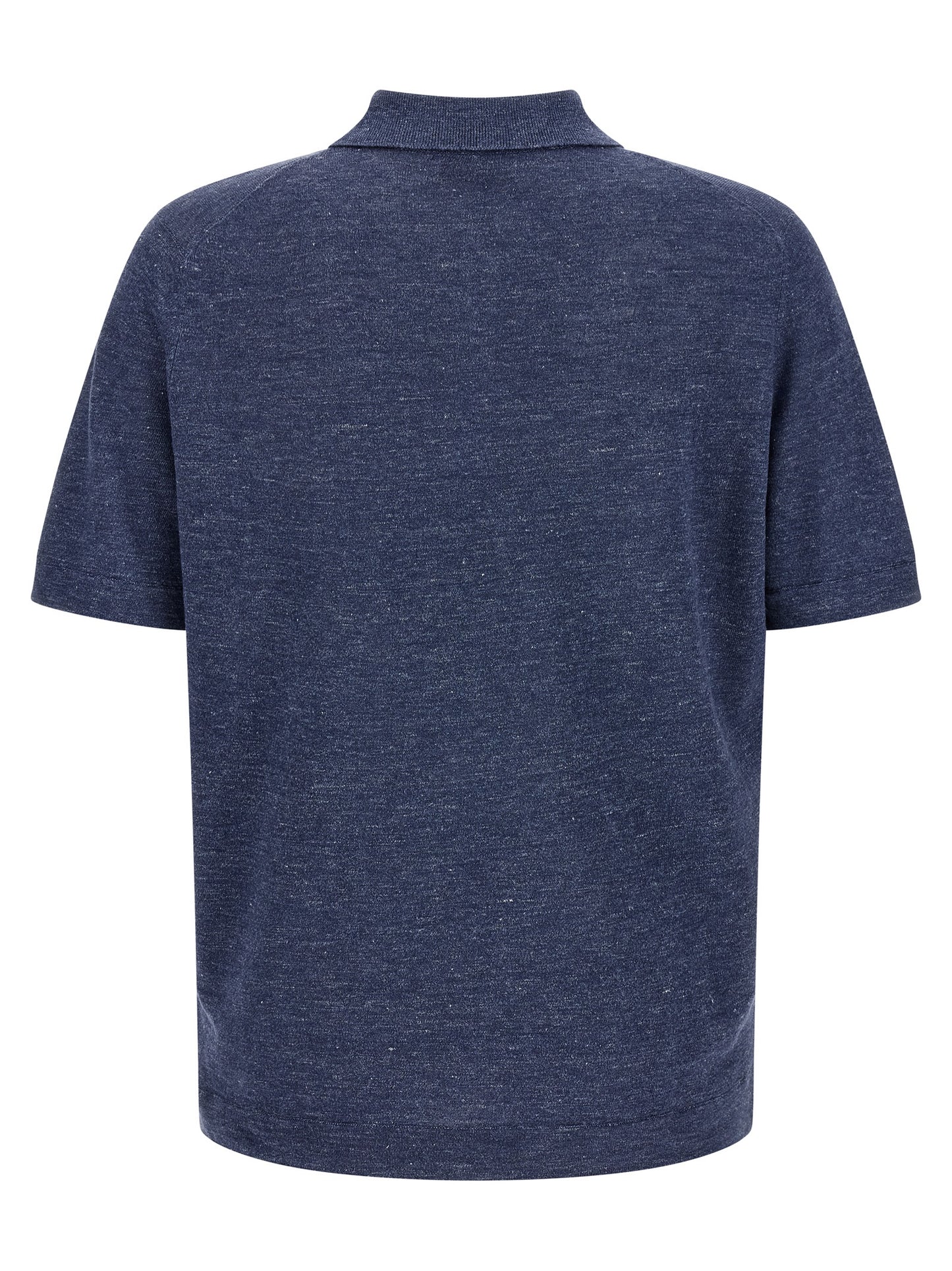 Polo Shirt by Brunello Cucinelli for men in linen & cotton blue showcases a enviable silhouette, featuring a refined and for a enviable finish.