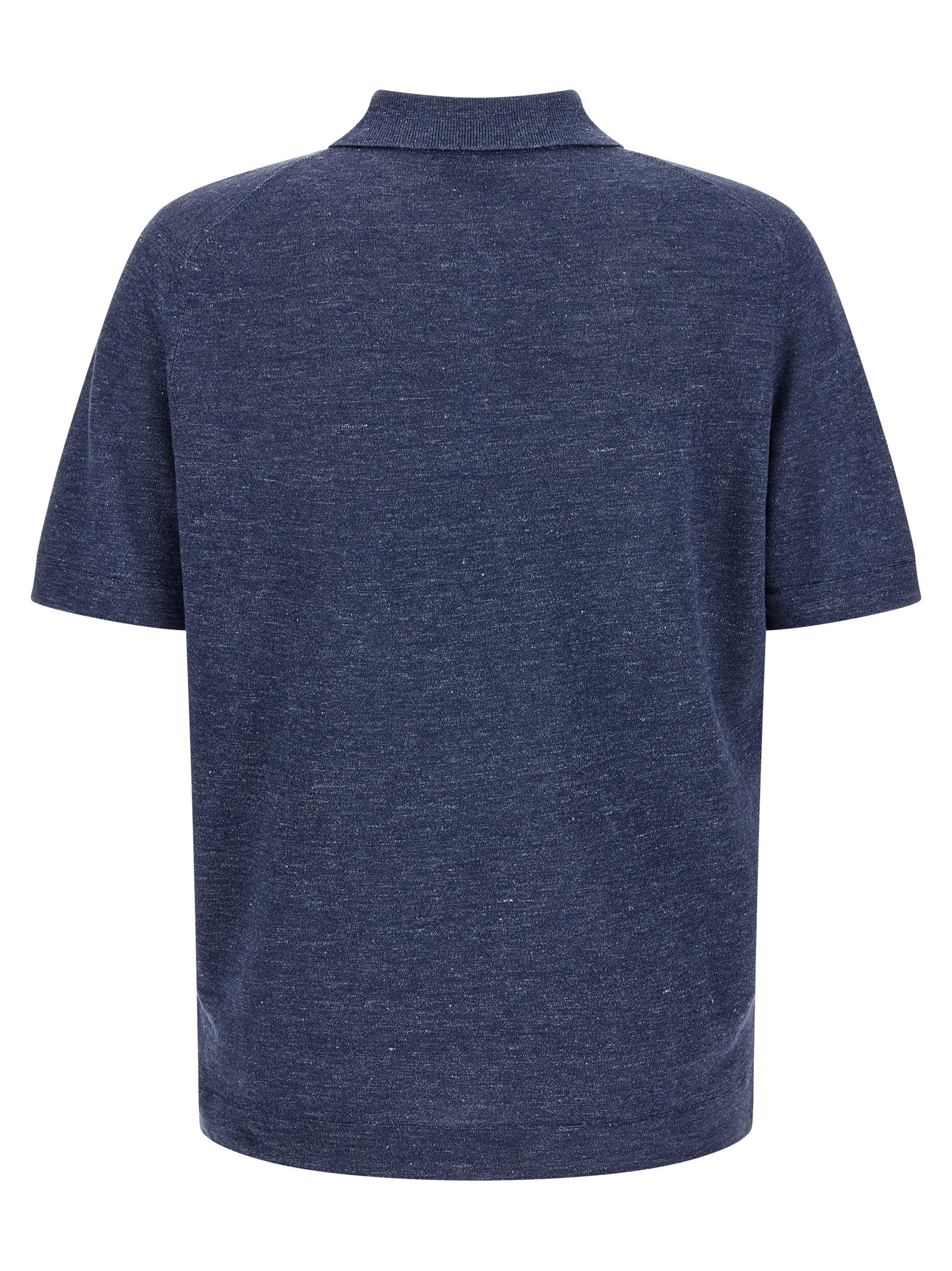 Polo Shirt by Brunello Cucinelli for men in linen & cotton blue showcases a enviable silhouette, featuring a refined and for a enviable finish.
