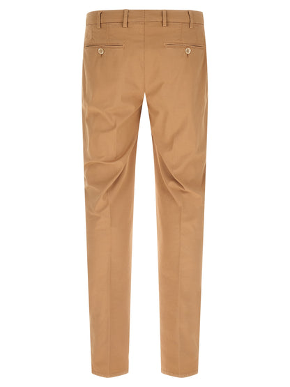 Trousers by Brunello Cucinelli for men in stretch cotton beige features an on trend silhouette, showcasing a sophisticated with a long and for an on trend finish.