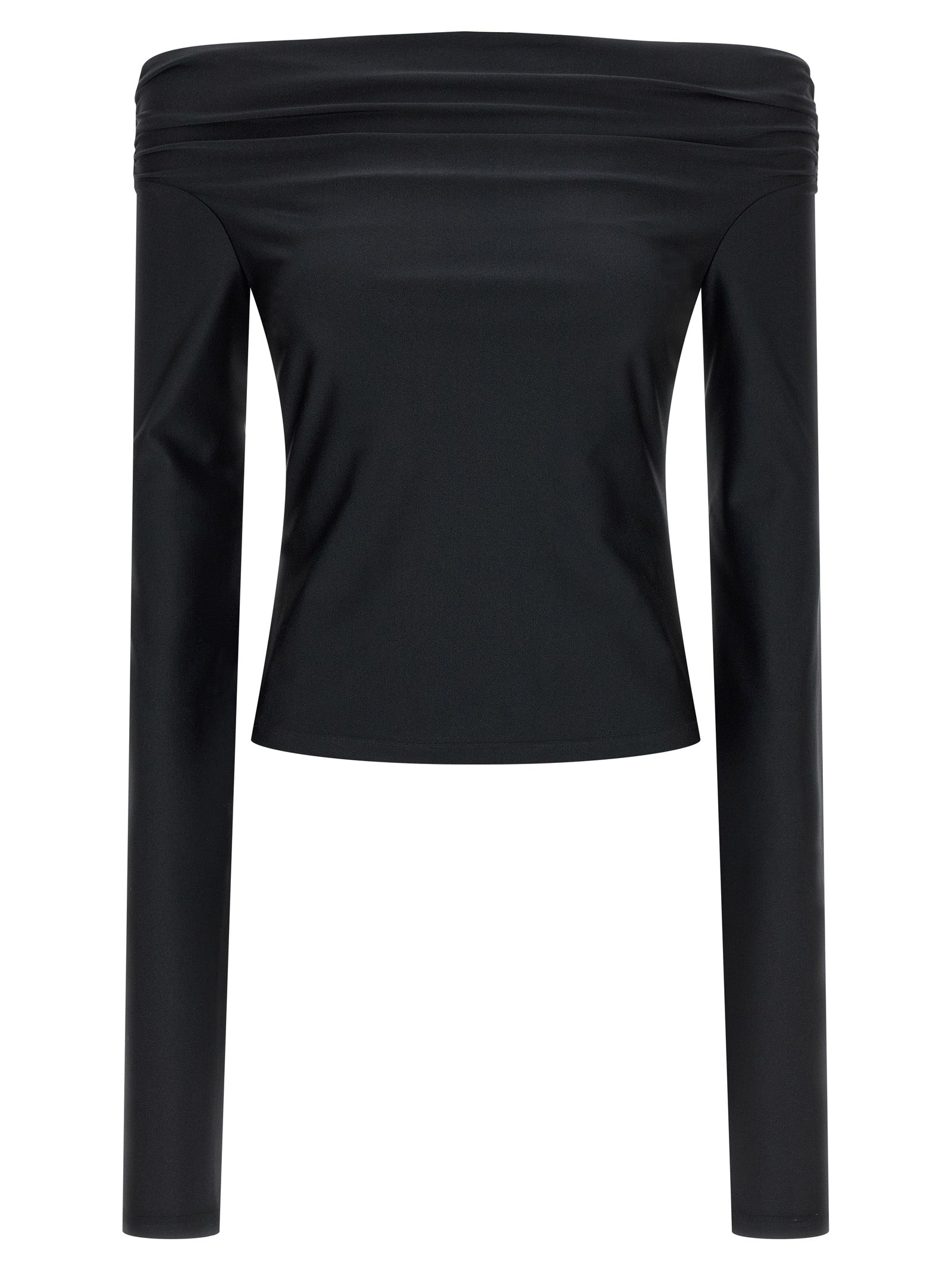 Tank Top by The Andamane for women in stretch polyamide black showcases a perennial silhouette, artfully detailed with a long-sleeve; sleeveless design and a perennial .