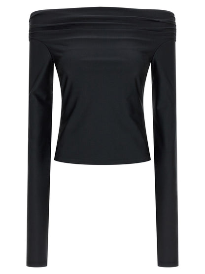 Tank Top by The Andamane for women in stretch polyamide black showcases a perennial silhouette, artfully detailed with a long-sleeve; sleeveless design and a perennial .
