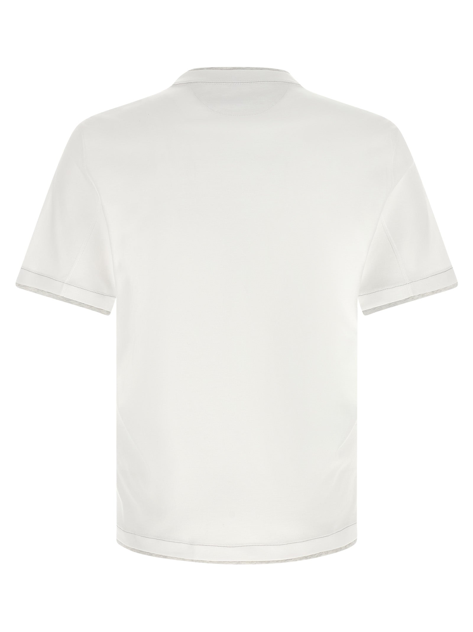 T-Shirt by Brunello Cucinelli for men in cotton white features a plush silhouette, showcasing a sophisticated crew neckline and for a truly plush finish.