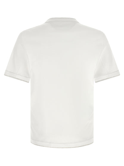 T-Shirt by Brunello Cucinelli for men in cotton white features a plush silhouette, showcasing a sophisticated crew neckline and for a truly plush finish.