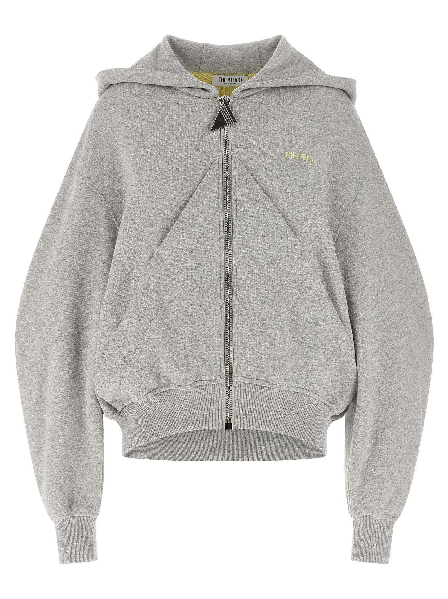 Sweatshirt Hoodie by The Attico for women in cotton gray features an luminous silhouette, showcasing a sophisticated hooded neckline and for a truly luminous look.