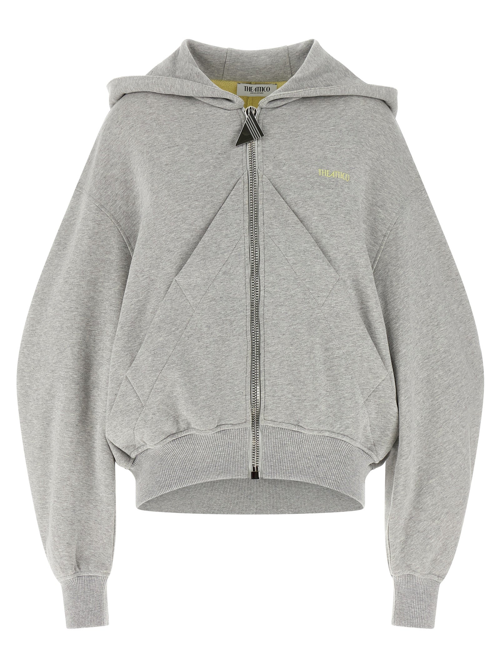 Sweatshirt Hoodie by The Attico for women in cotton gray features an luminous silhouette, showcasing a sophisticated hooded neckline and for a truly luminous look.