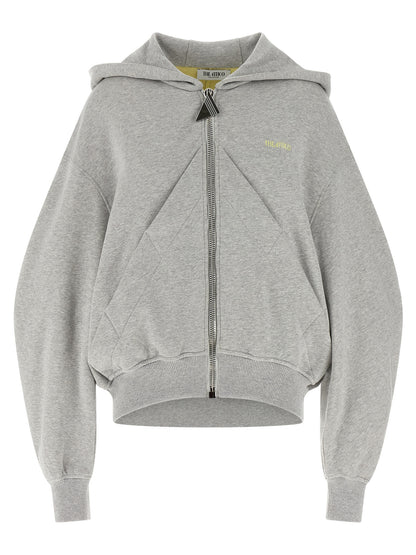 Sweatshirt Hoodie by The Attico for women in cotton gray features an luminous silhouette, showcasing a sophisticated hooded neckline and for a truly luminous look.