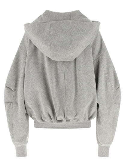 Sweatshirt Hoodie by The Attico for women in cotton gray features an avant-garde silhouette, showcasing a sophisticated hooded neckline and detail for a truly avant-garde finish.