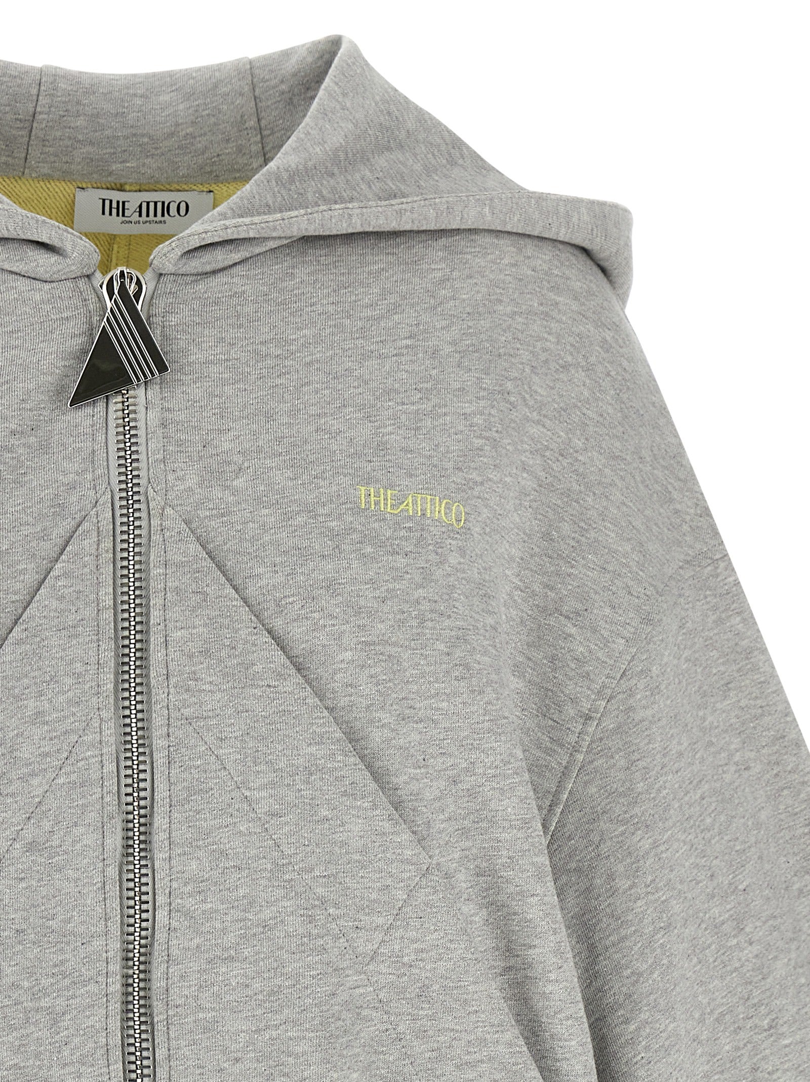 Sweatshirt Hoodie by The Attico for women in cotton gray features a edgy silhouette, detailed with a edgy hooded neckline and for a refined finish.