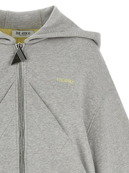 Sweatshirt Hoodie by The Attico for women in cotton gray features a edgy silhouette, detailed with a edgy hooded neckline and for a refined finish.