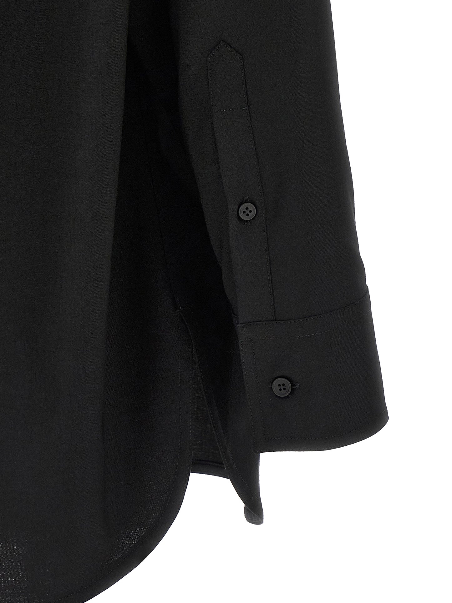 Shirt by MM6 Maison Margiela for men in polyester & wool black, white, jacquard & signature features an polished silhouette, showcasing a sophisticated and detail for a truly polished finish.