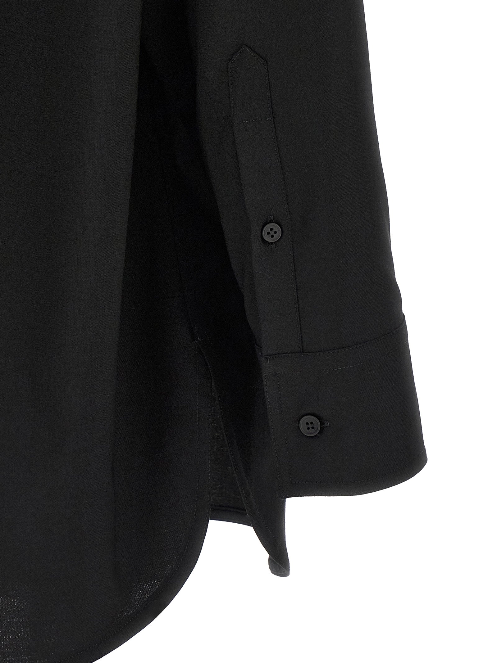Shirt by MM6 Maison Margiela for men in polyester & wool black, white, jacquard & signature features an polished silhouette, showcasing a sophisticated and detail for a truly polished finish.