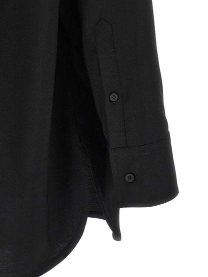Shirt by MM6 Maison Margiela for men in polyester & wool black, white, jacquard & signature features an polished silhouette, showcasing a sophisticated and detail for a truly polished finish.