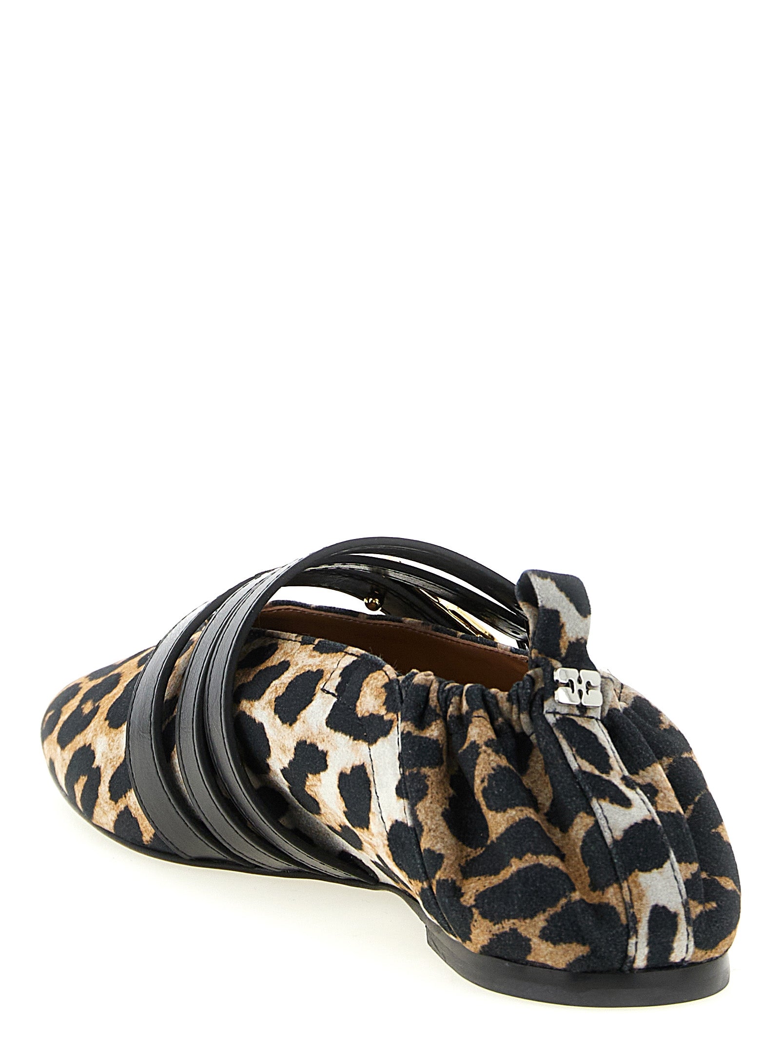 Ballet Flat Shoes by Ganni for women in cotton polyester & viscose animal, multicolor & print showcases a enchanting silhouette as part of the Women's Cotton Polyester & Viscose Ballet Flat Shoes collection, defined by a enchanting square toe style and for a enchanting look.